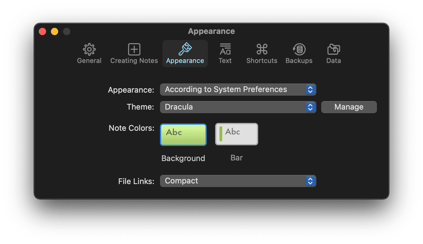SideNotes Appearance