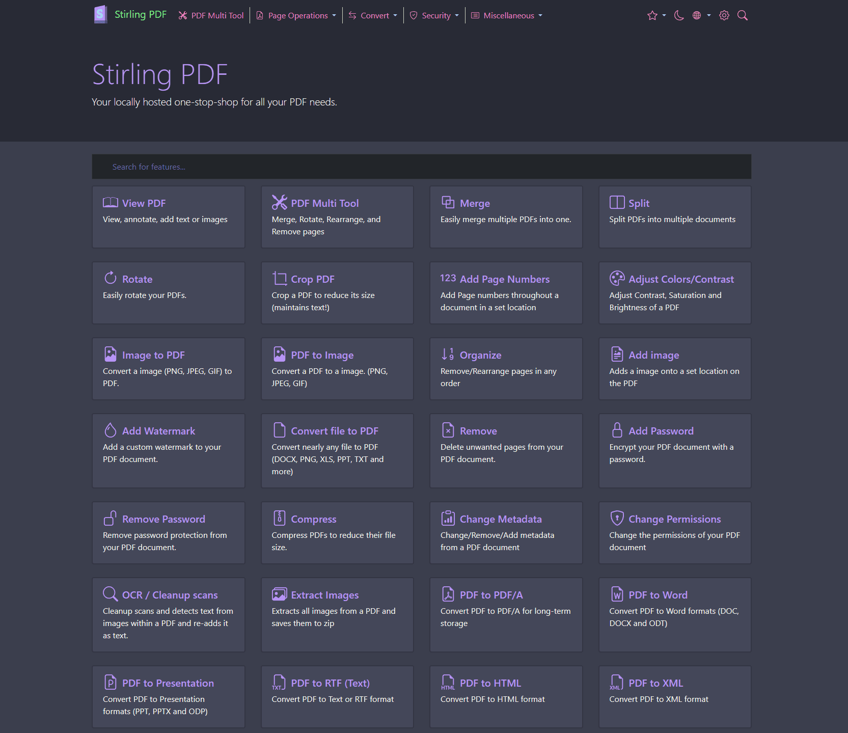 stirling-pdf - Theme preview