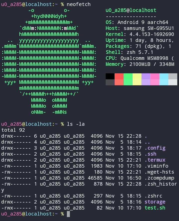 termux - Theme preview