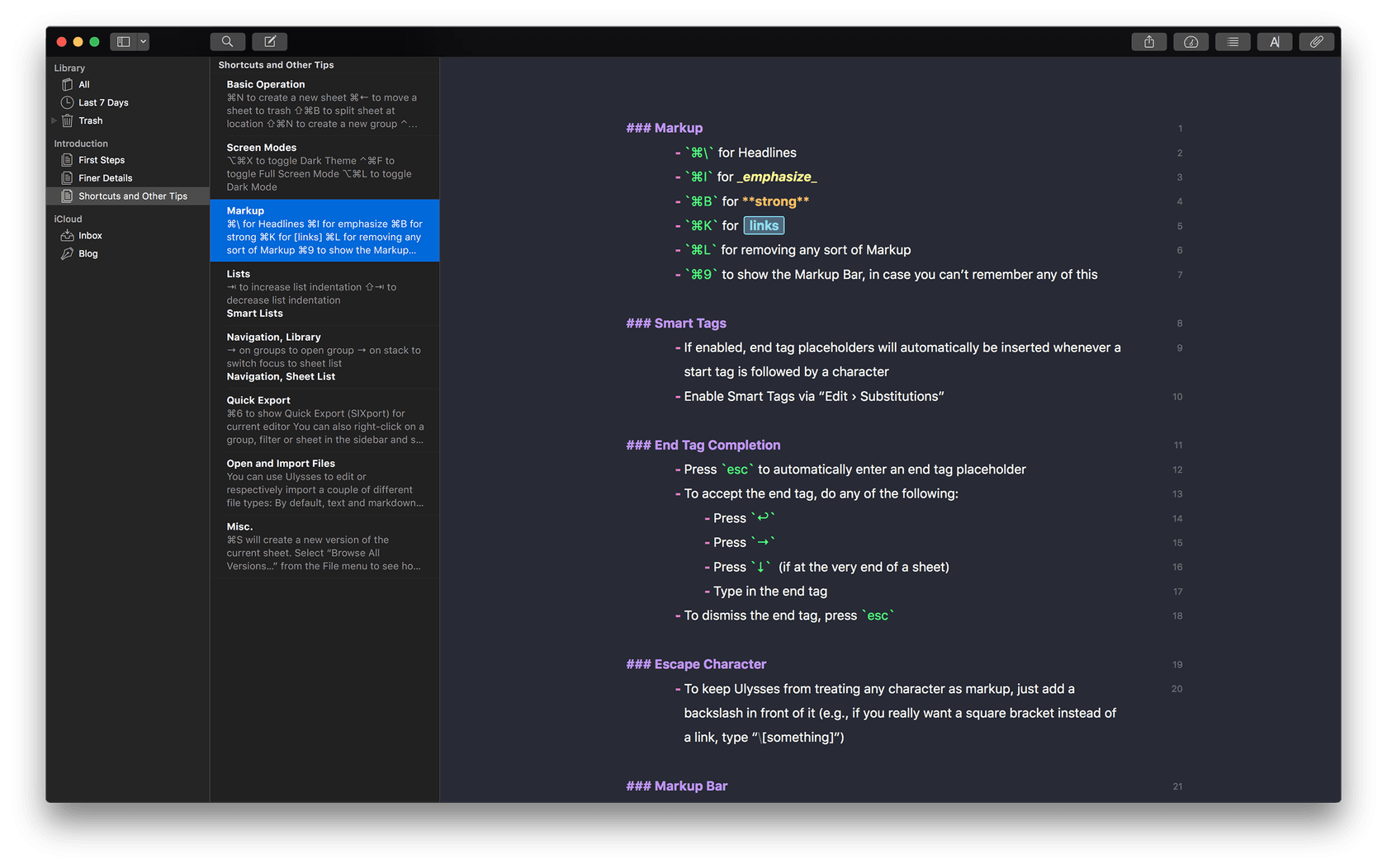ulysses - Theme preview