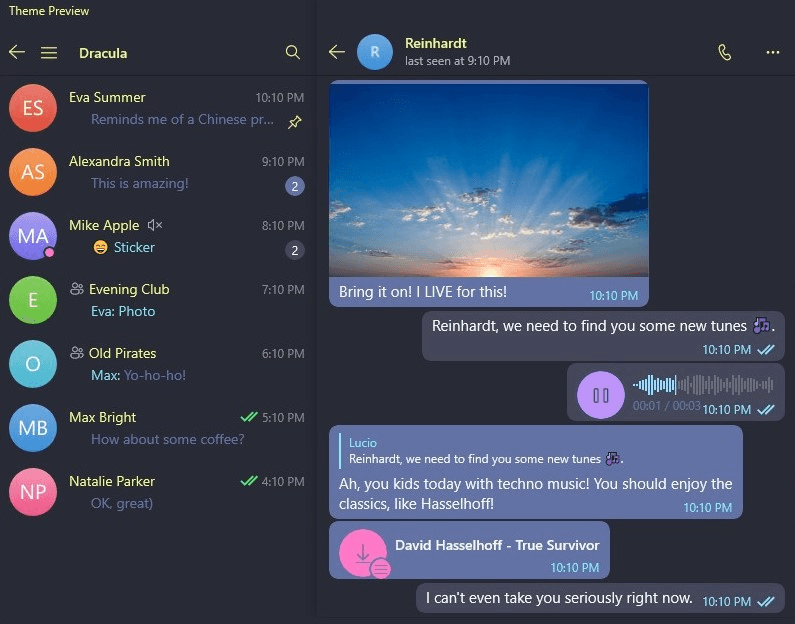 unigram - Theme preview