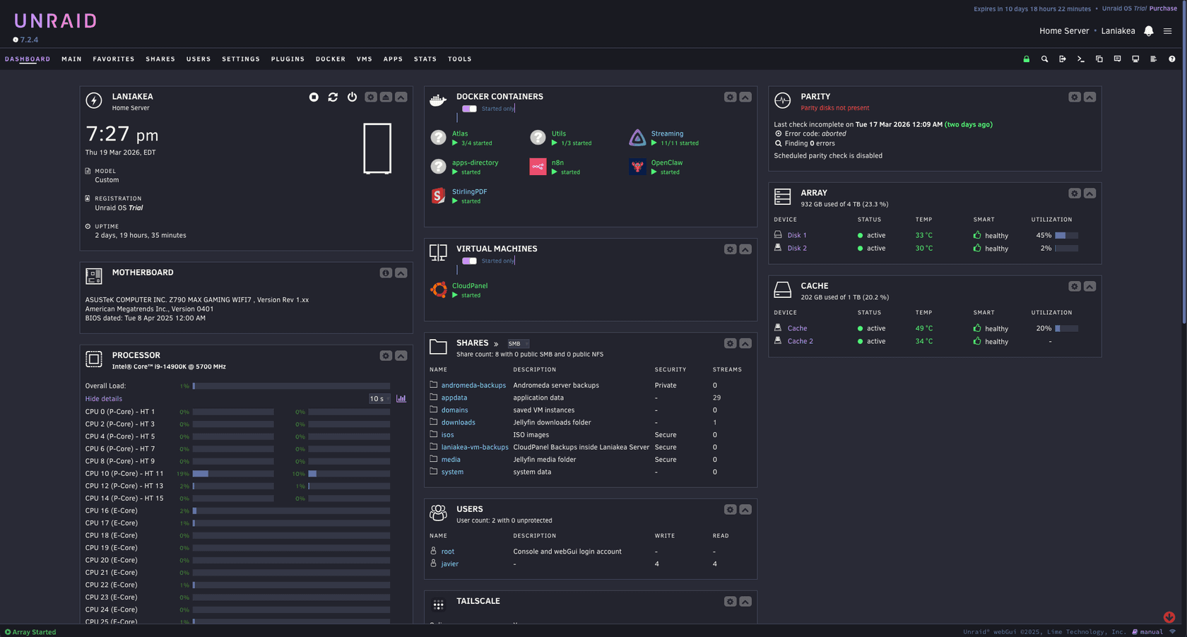 Unraid - screenshot 1