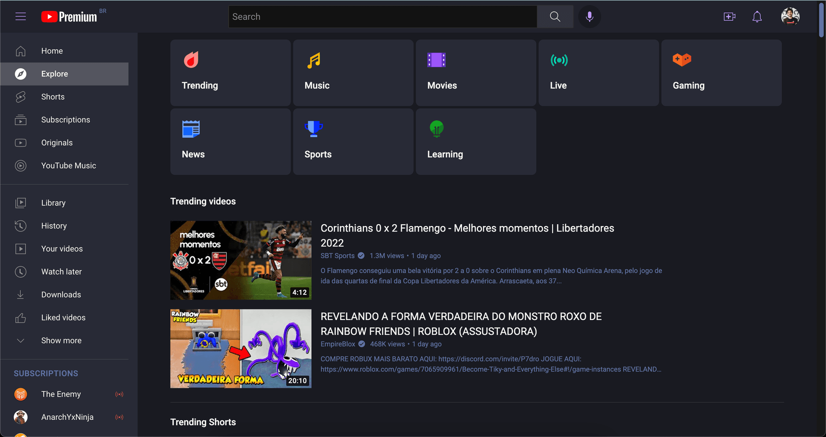 youtube - Theme preview