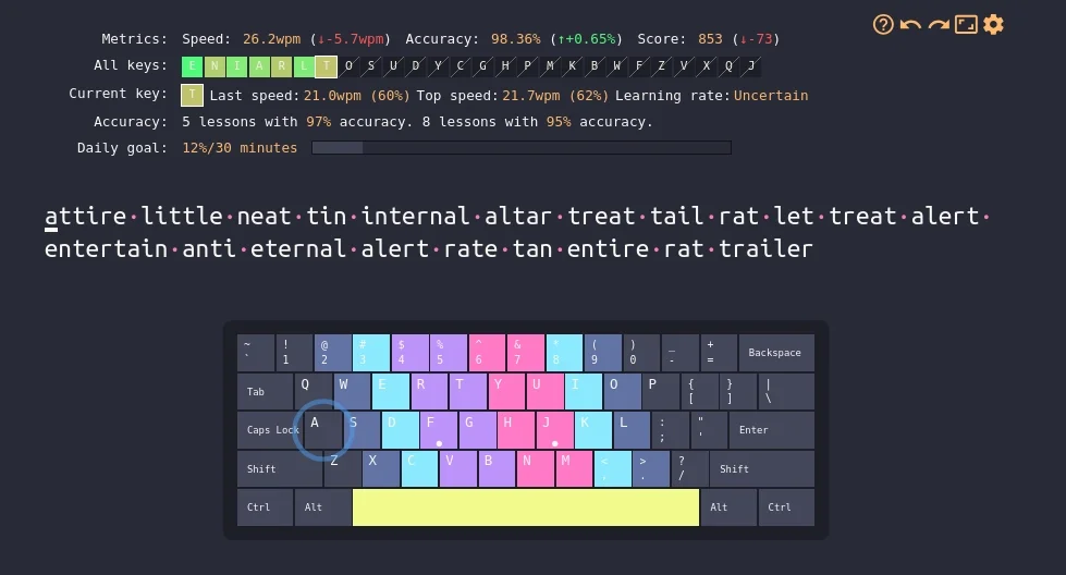 Keybr Screenshot