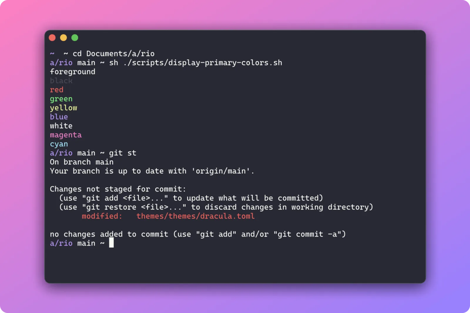 Dracula theme for ColorSlurp