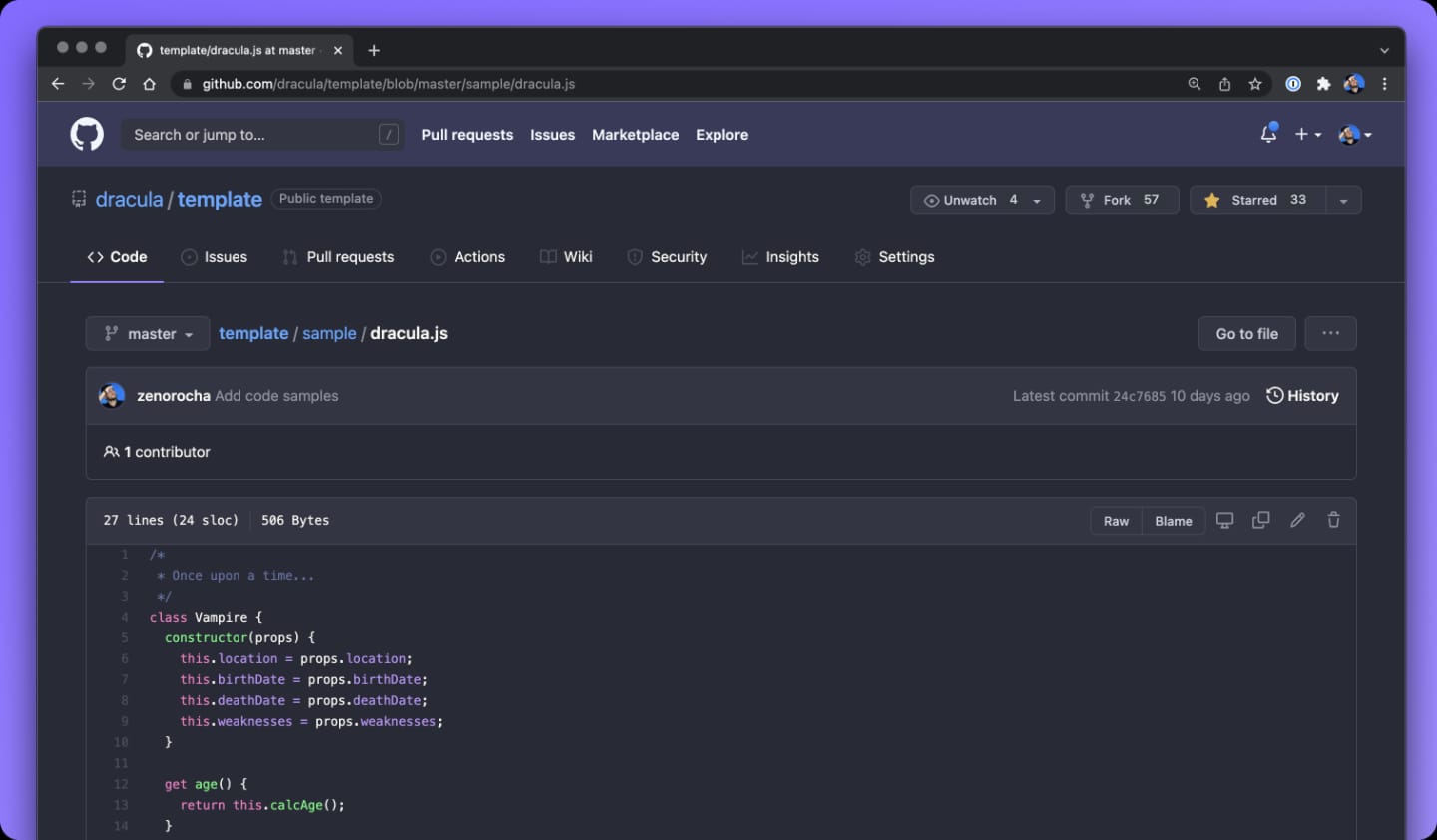 Dracula theme for GitHub