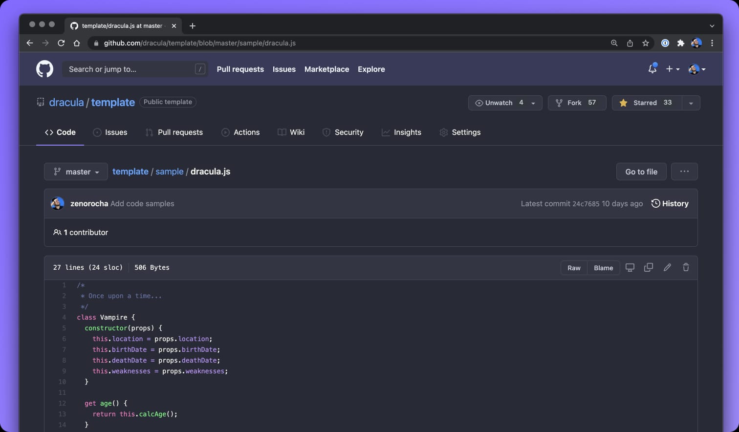 Dracula theme for GitHub