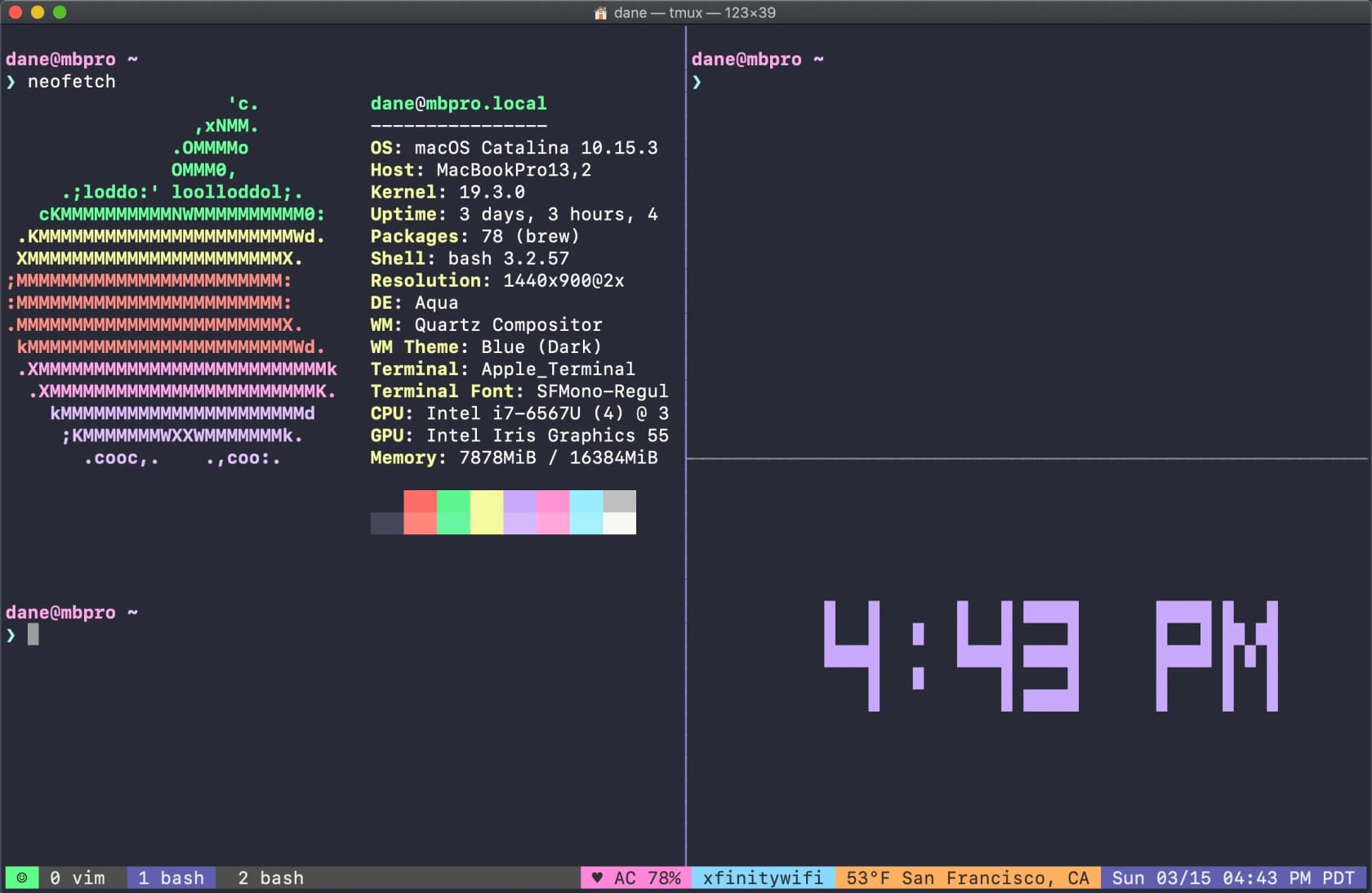 Dracula for tmux
