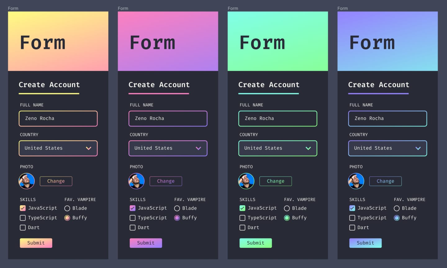 Dracula UI Gradients