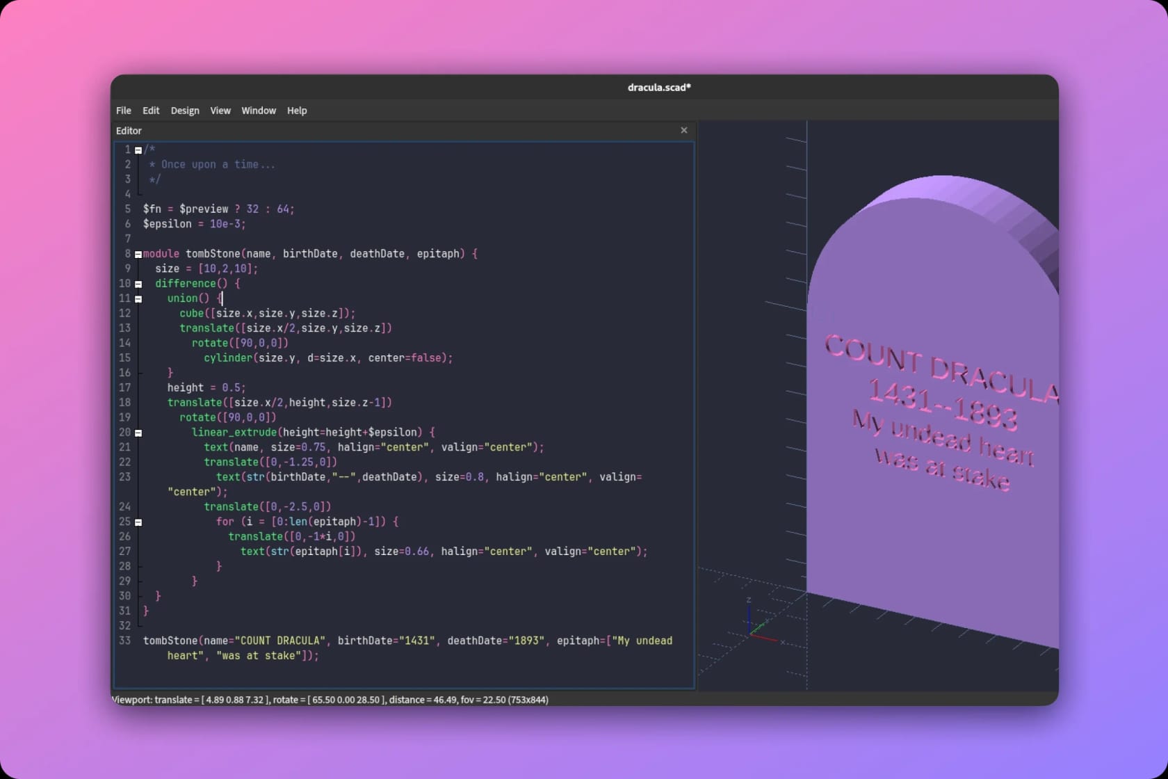 OpenSCAD Screenshot