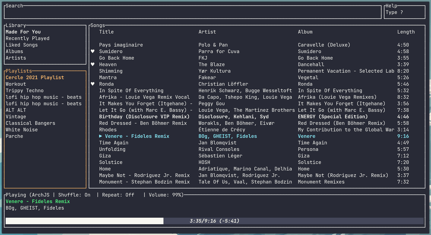 Spotify TUI Theme Preview