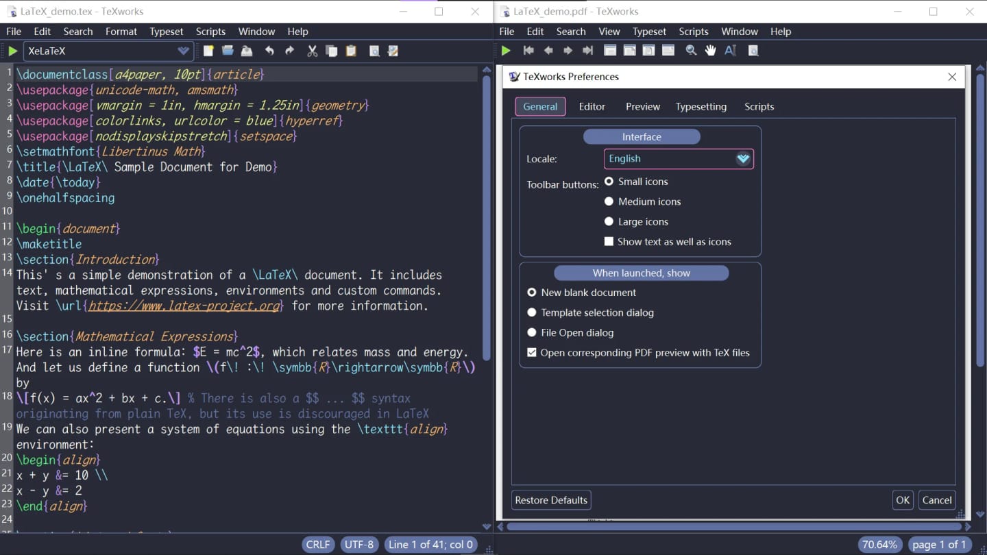 TeXworks Screenshot
