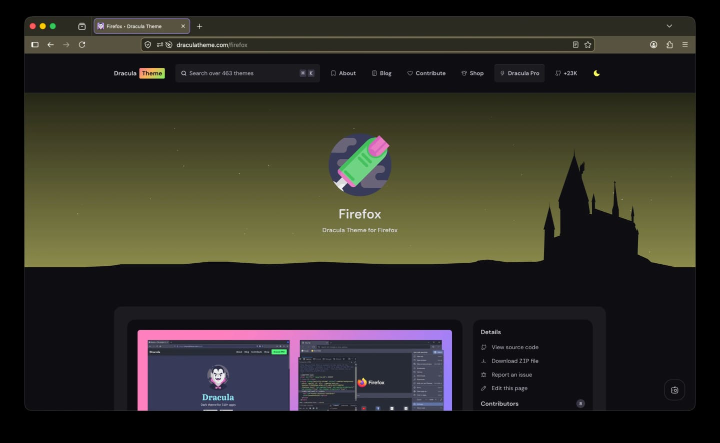 Dracula Pro theme for Firefox
