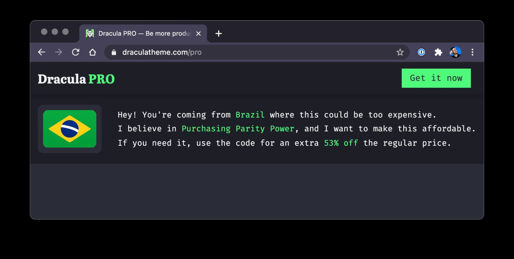 Purchasing Parity Power on Dracula Pro