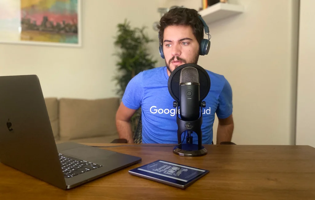 Zeno recording the audiobook