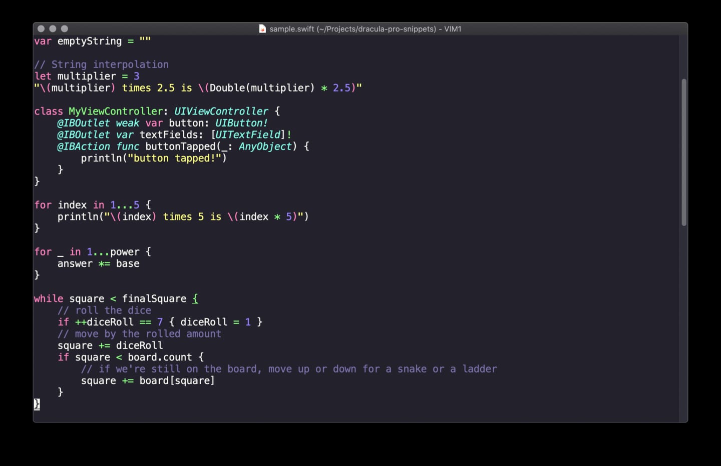 Dracula Pro for VIM