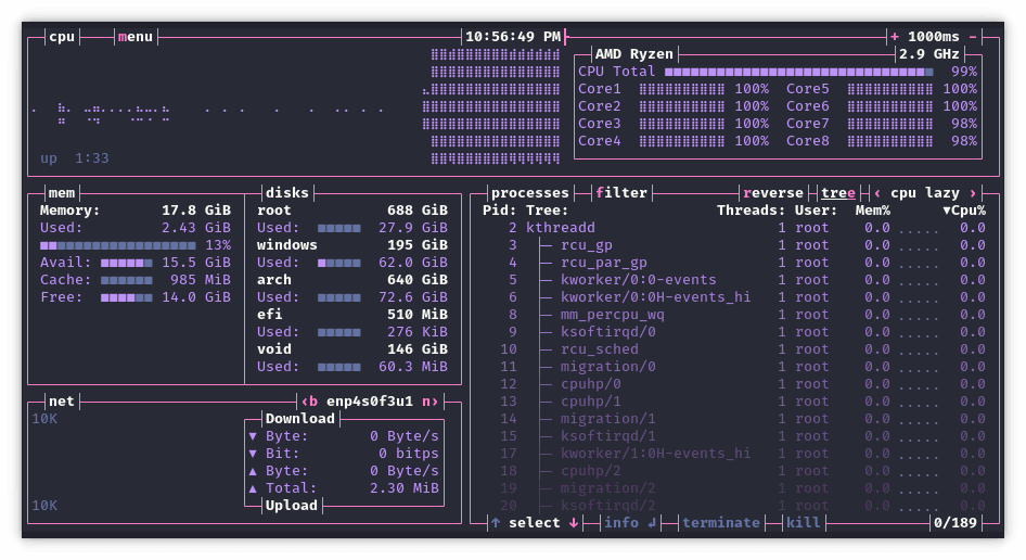Bashtop - screenshot 1
