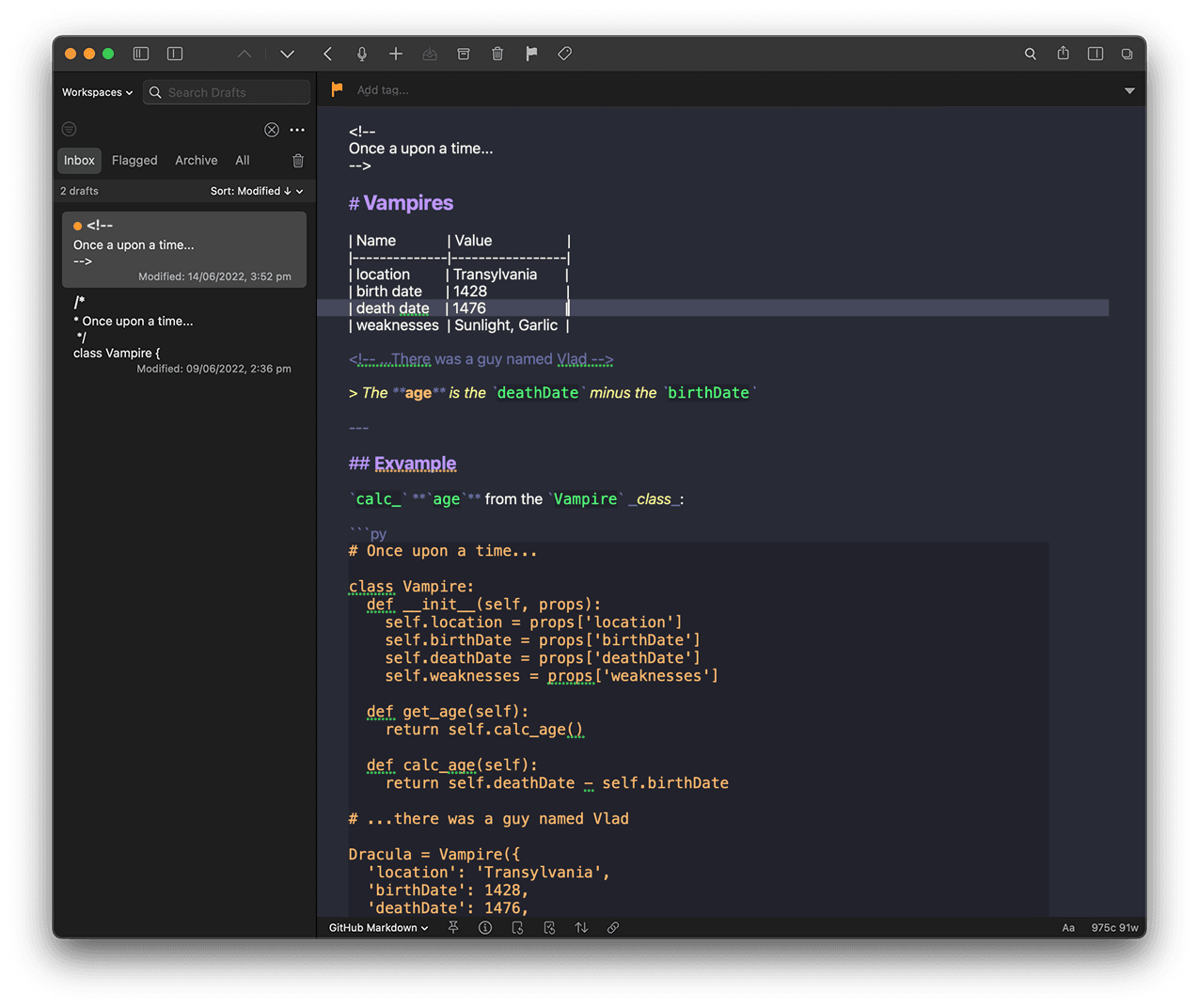 Drafts - screenshot 1