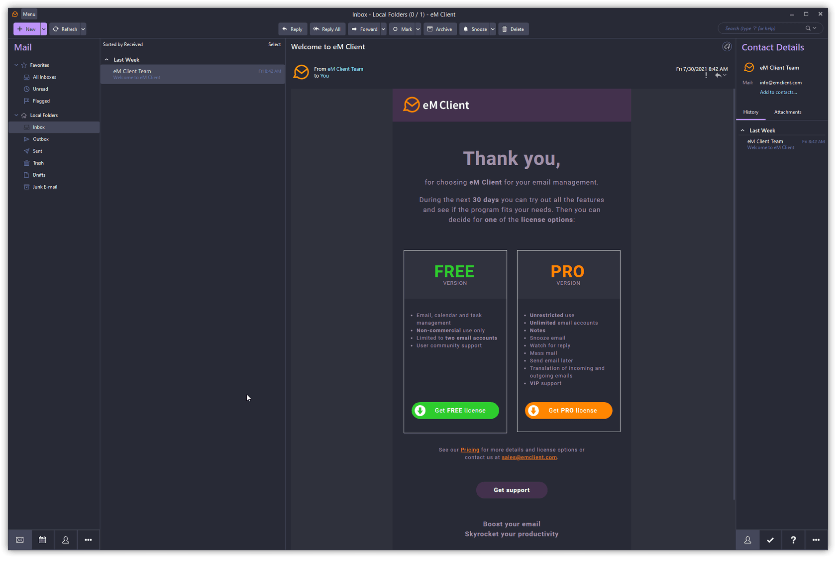 eM Client - screenshot 1