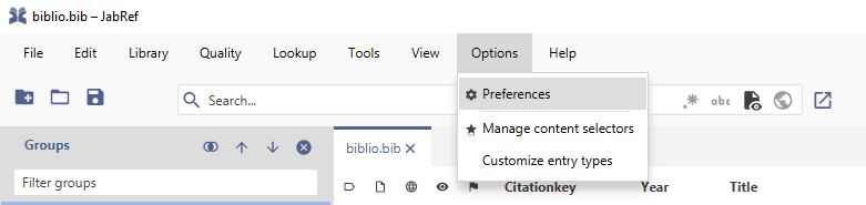Options Tab