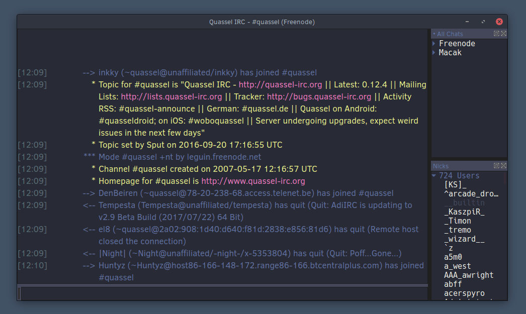 Quassel - screenshot 1