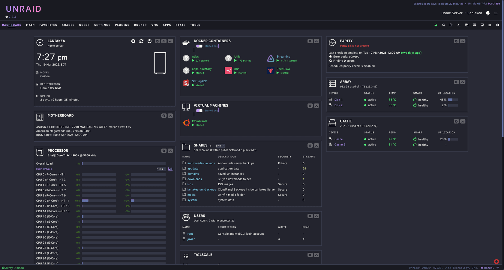 Unraid - screenshot 1