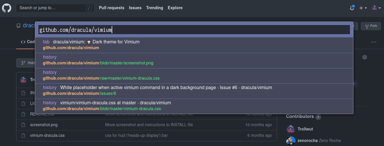 Vimium - screenshot 1
