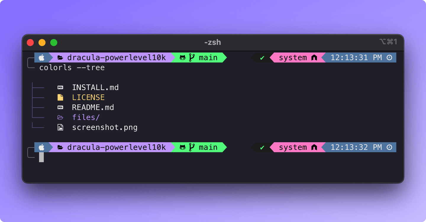 Powerlevel10k Theme Preview