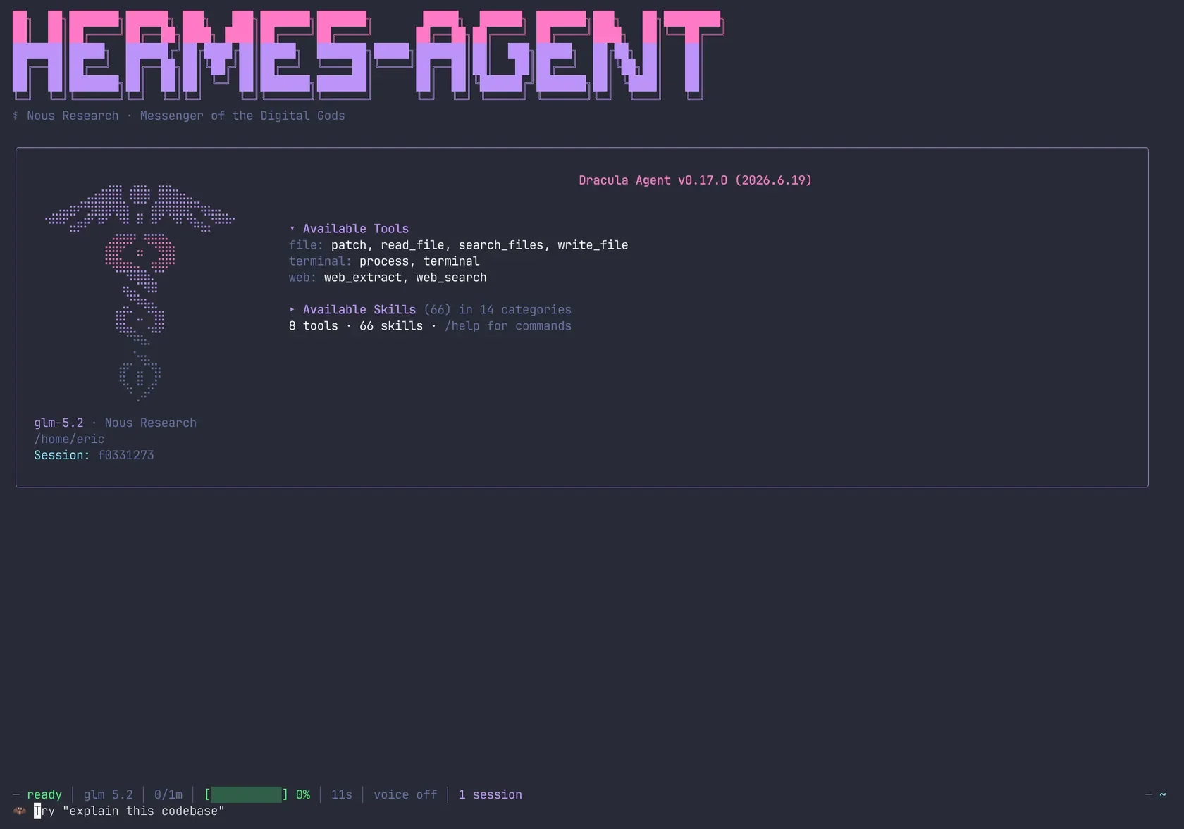 Dracula theme for Hermes Agent