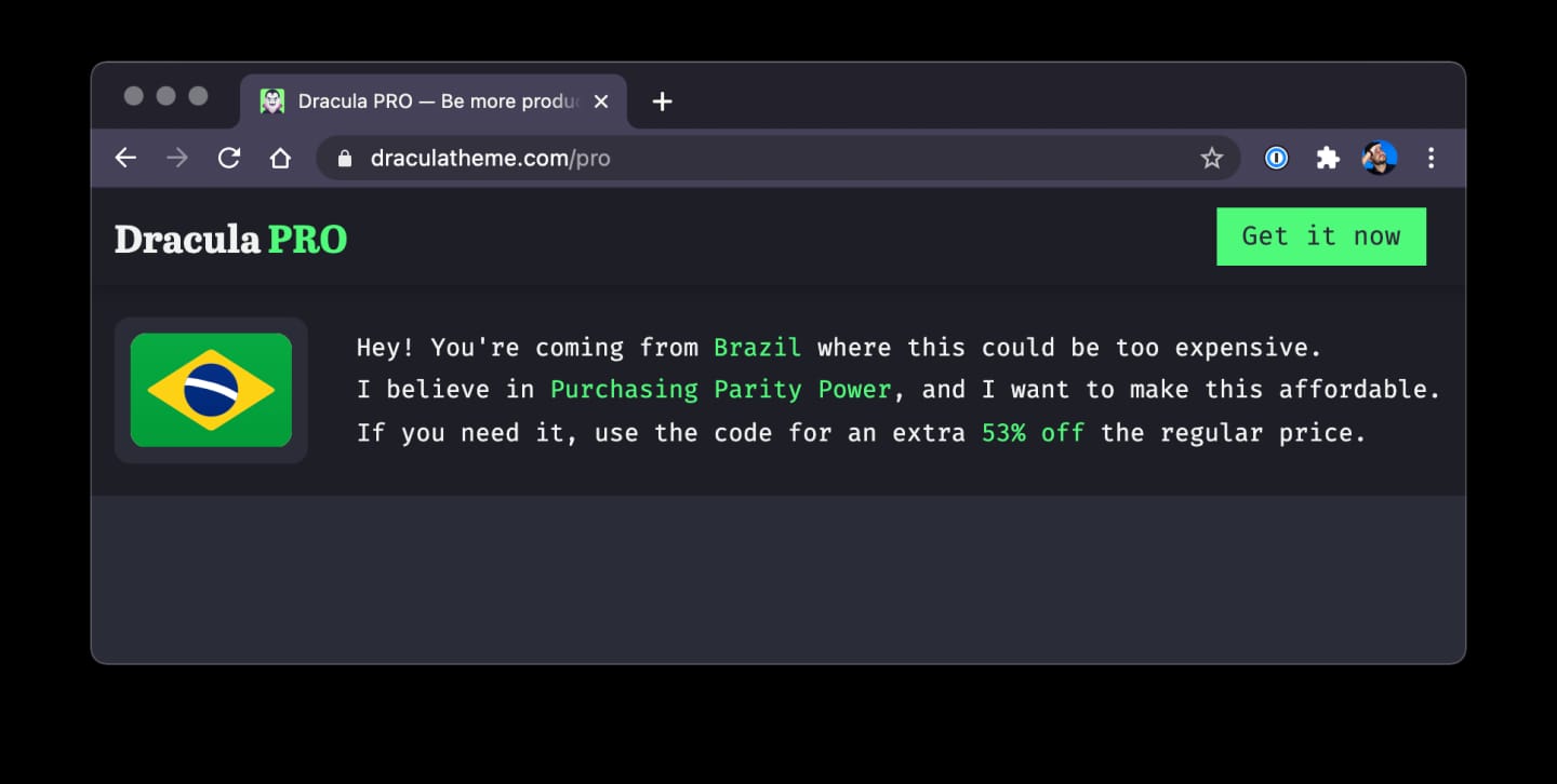 Purchasing Parity Power on Dracula Pro