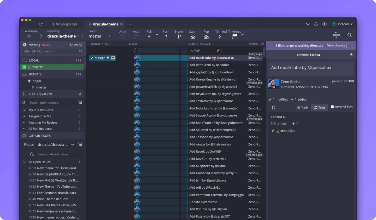 GitKraken Theme Preview