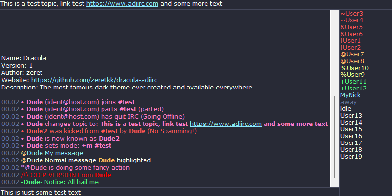 adiirc - Theme preview