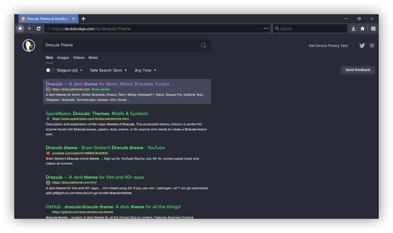 duckduckgo - Theme preview