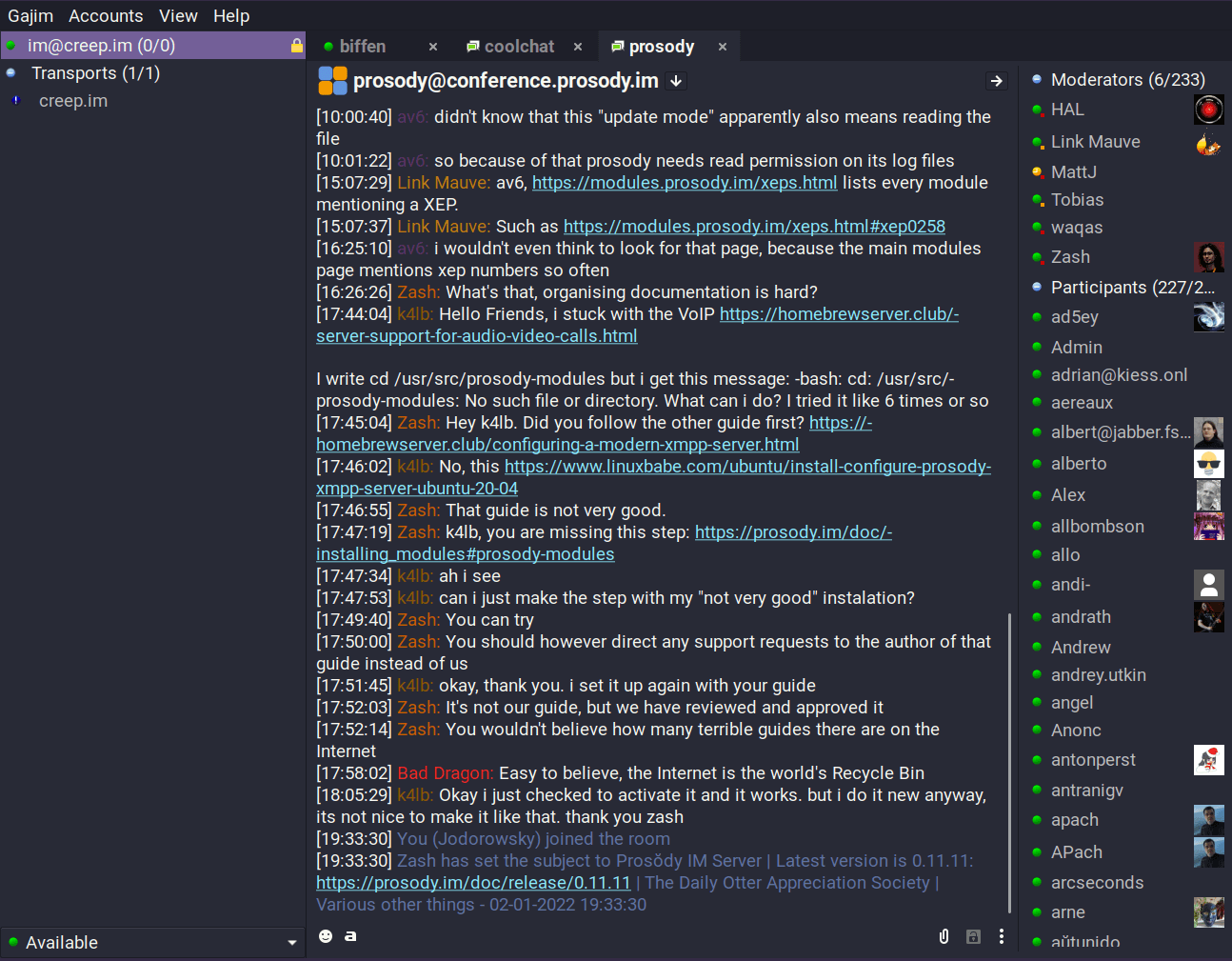 gajim - Theme Preview