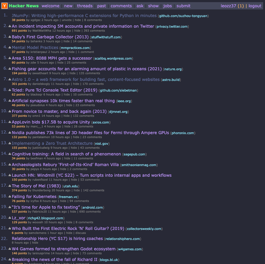 hacker-news - Theme Preview