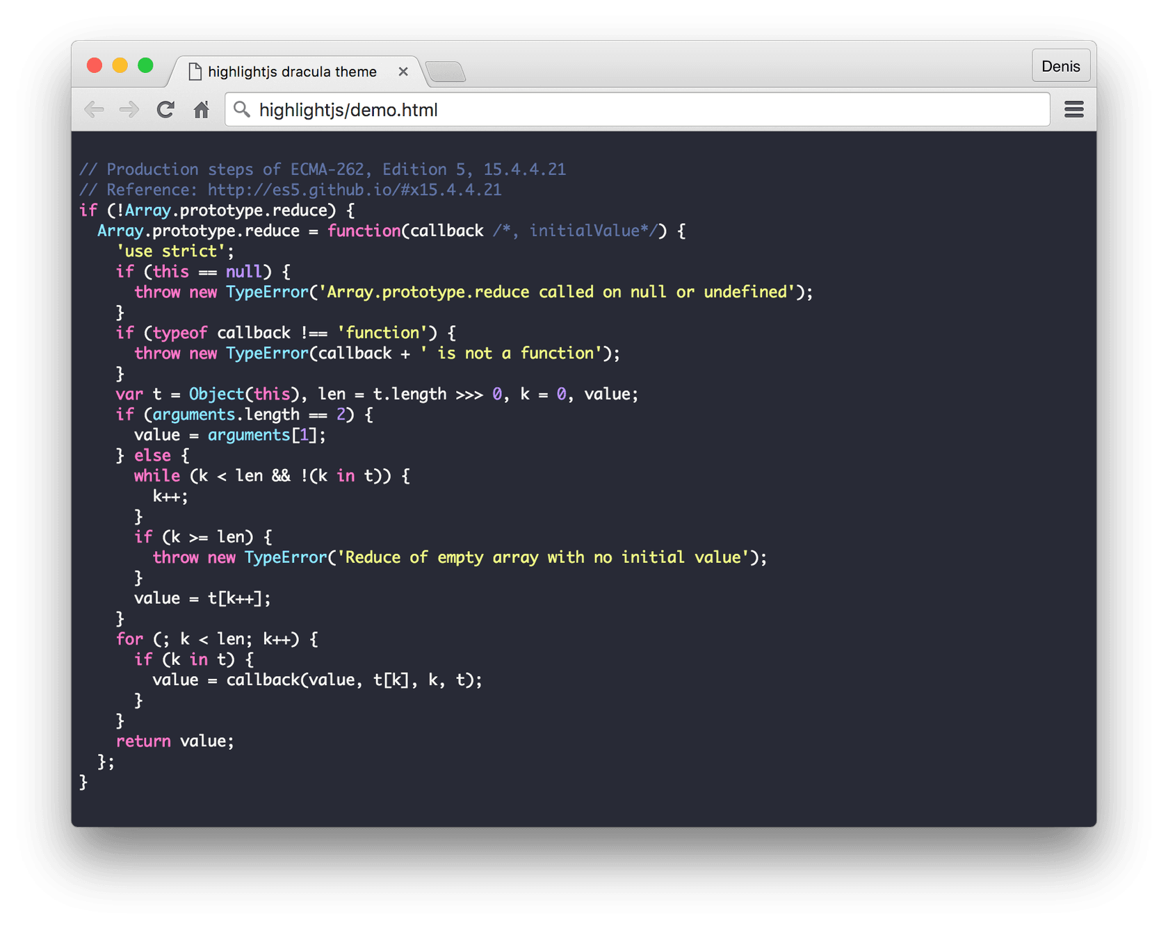 Highlight.js - screenshot 1