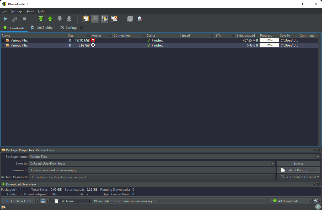 JDownloader2 - screenshot 1