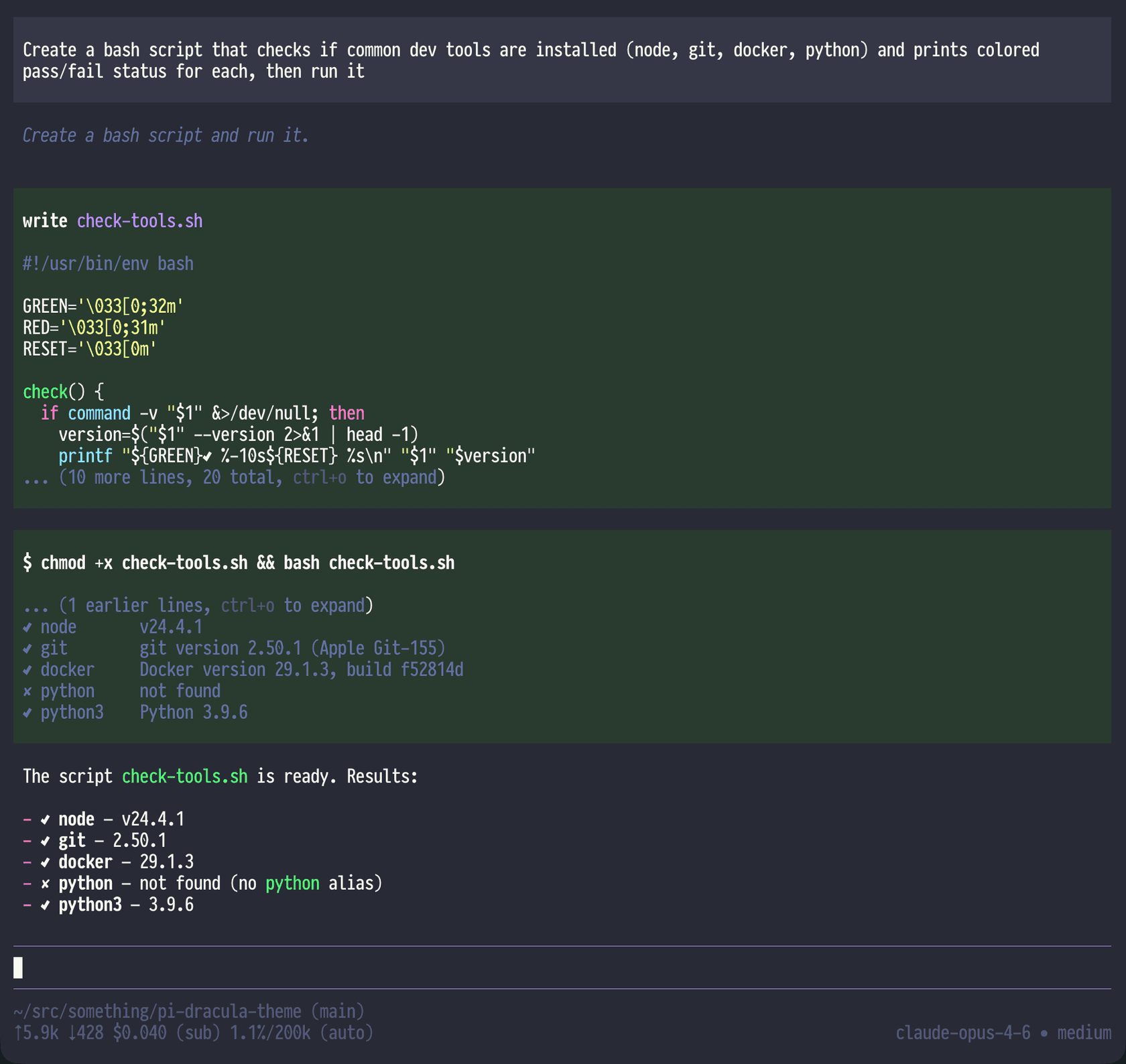 pi-coding-agent - Theme preview