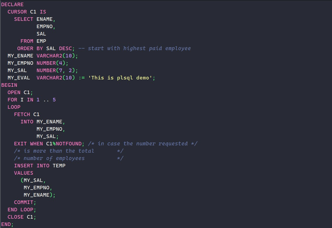 plsql-developer - Theme preview