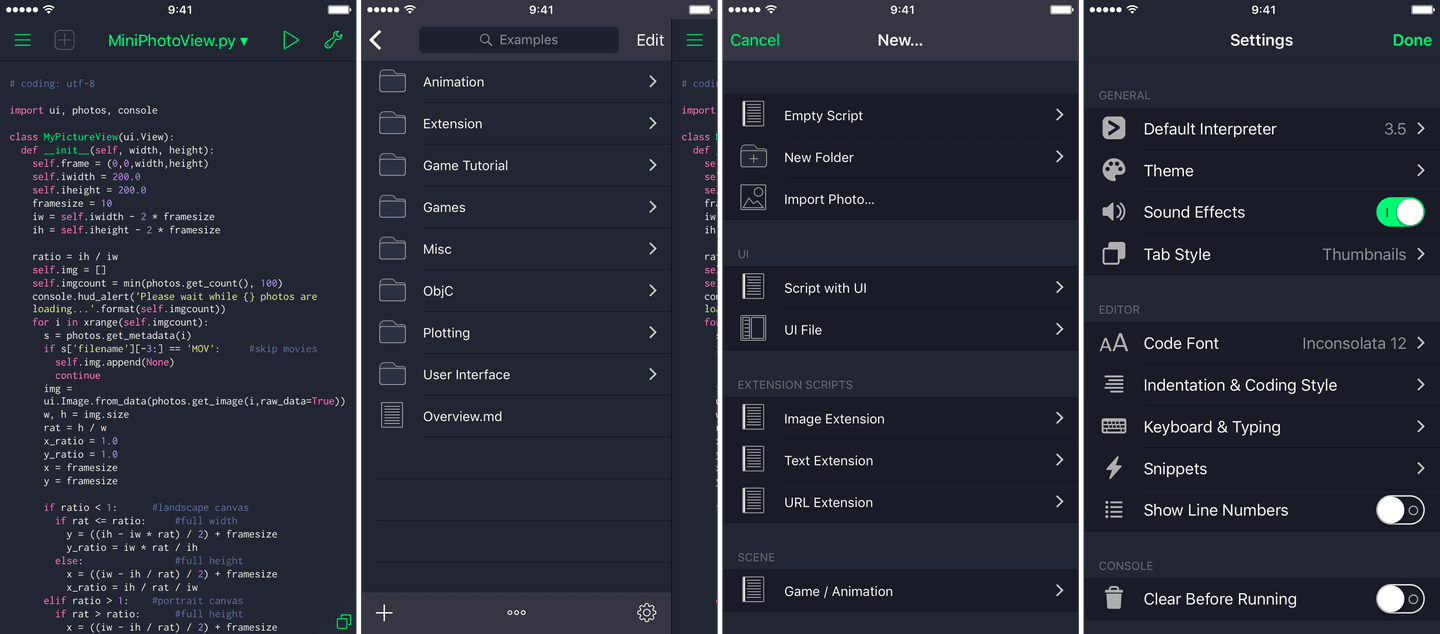 pythonista - Theme Preview
