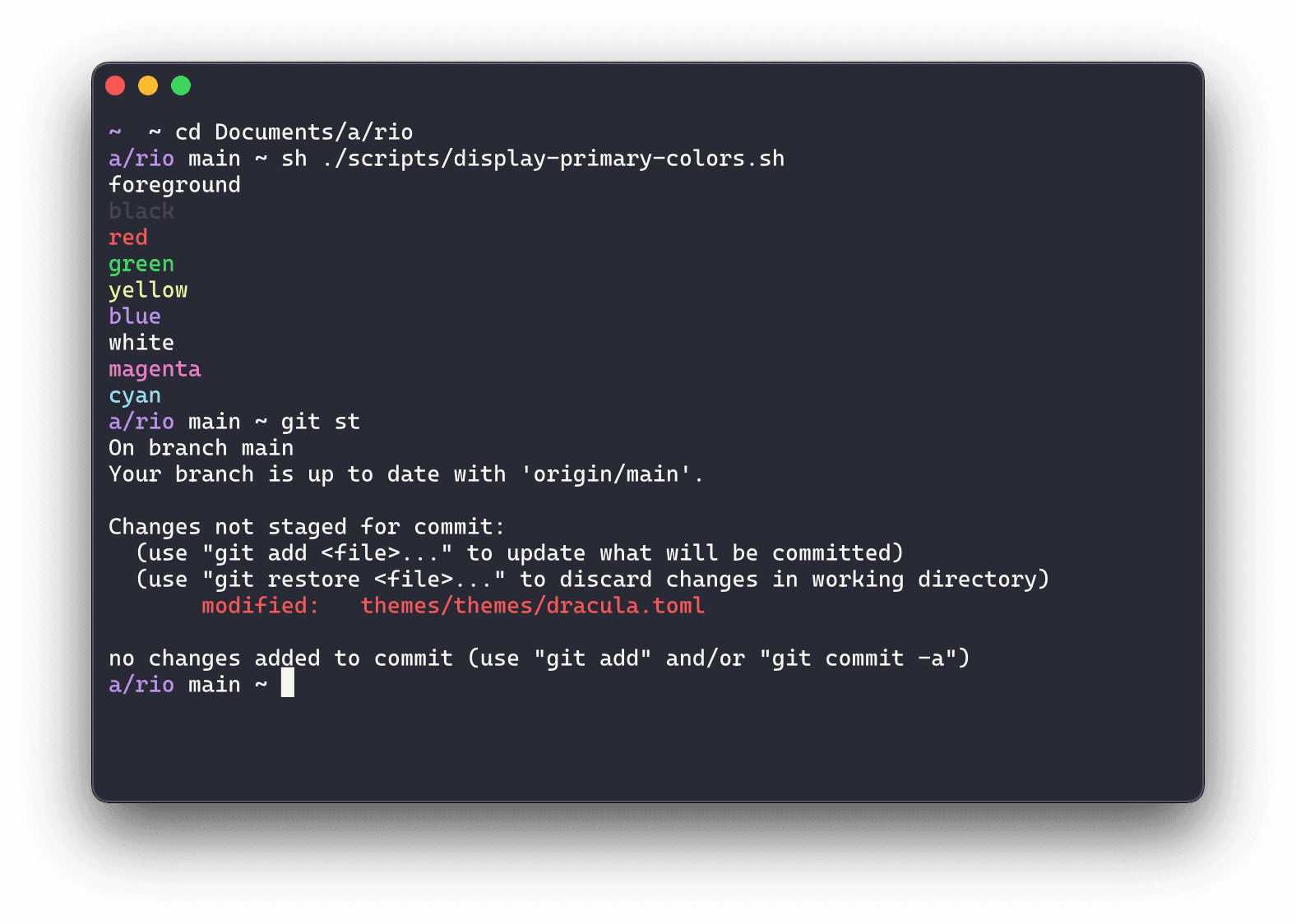 rio-terminal - Theme preview