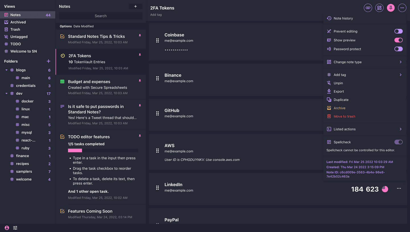 standard-notes - Theme Preview