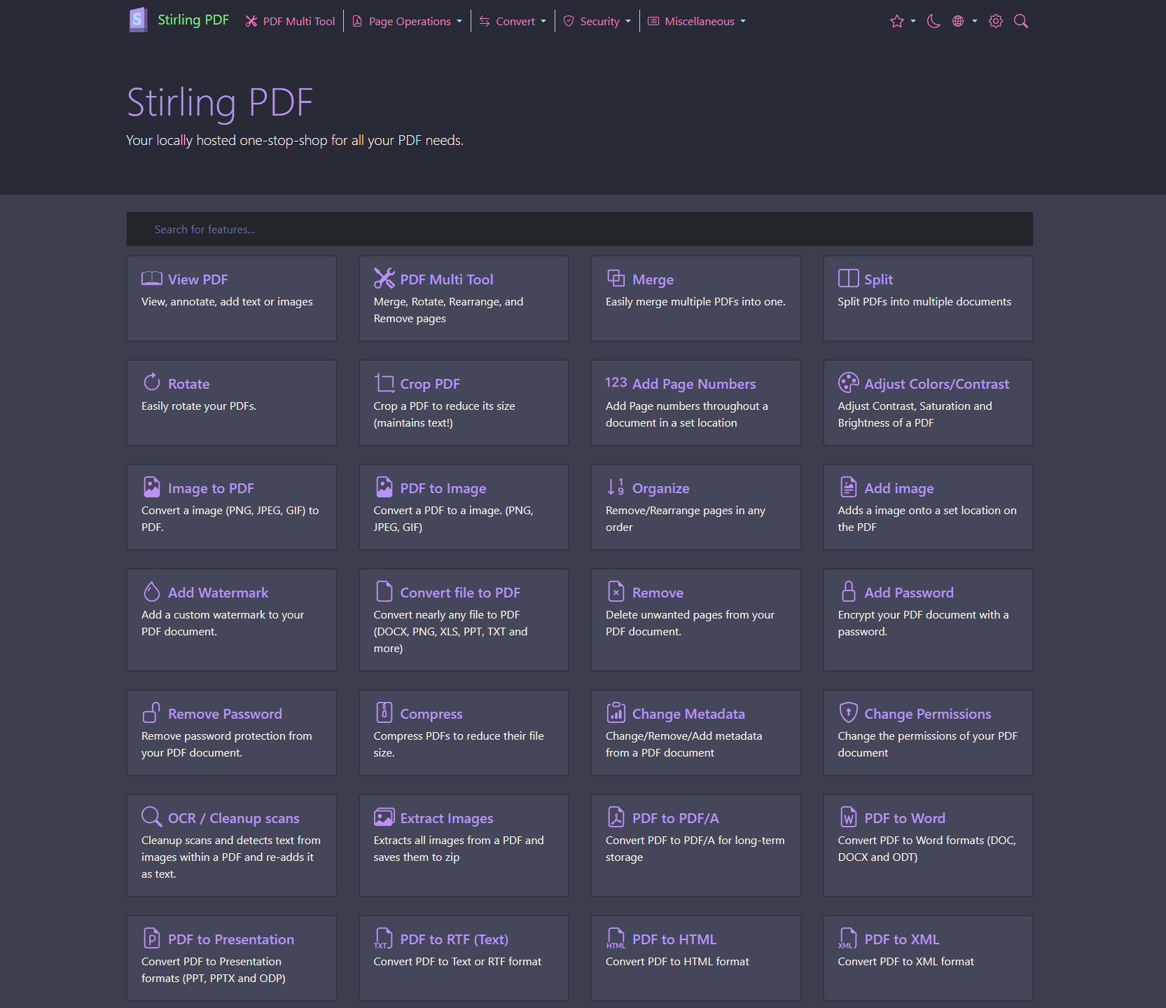 stirling-pdf - Theme Preview