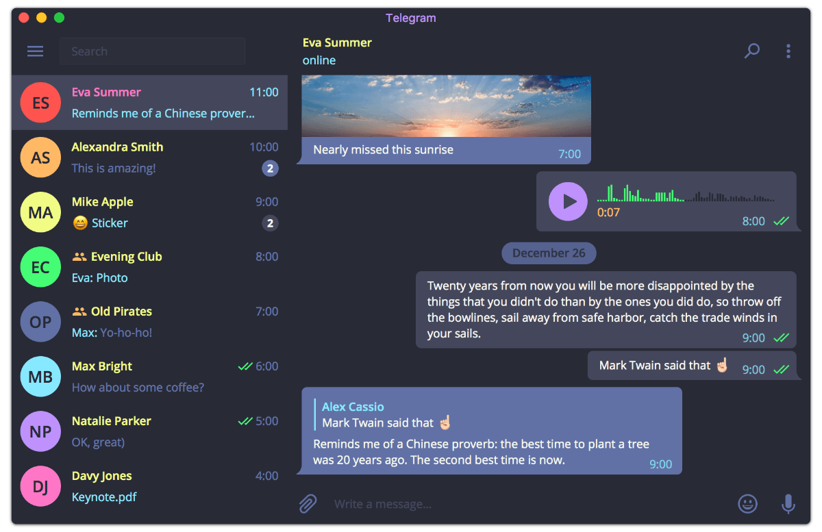 telegram - Theme preview