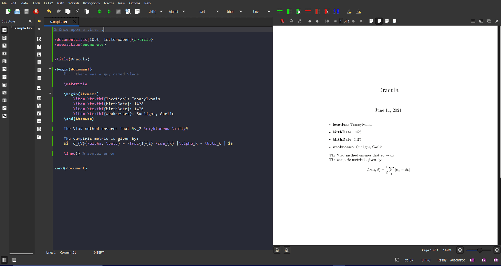 texstudio - Theme preview