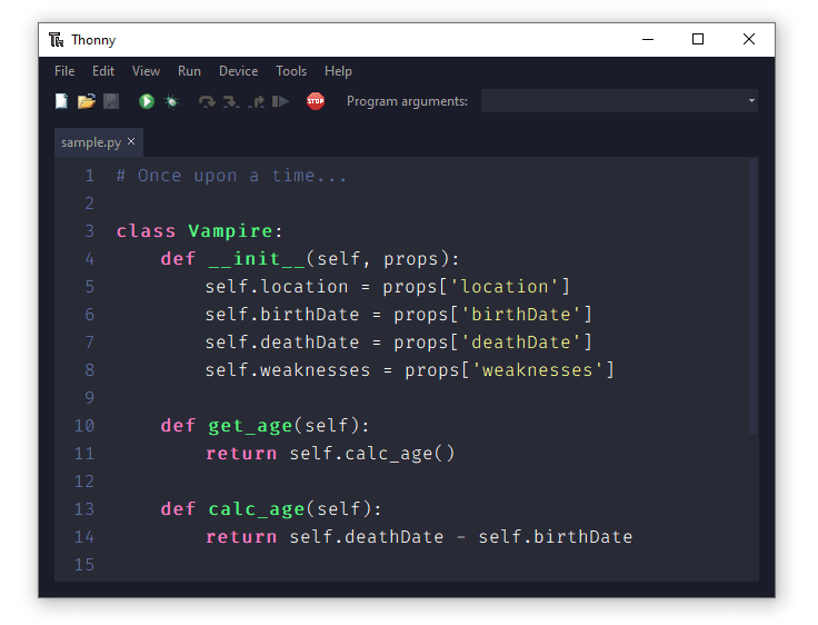 thonny - Theme preview