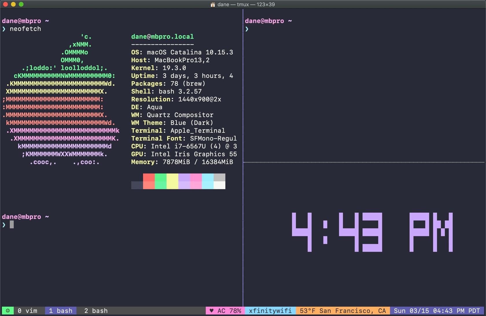 tmux - Theme preview