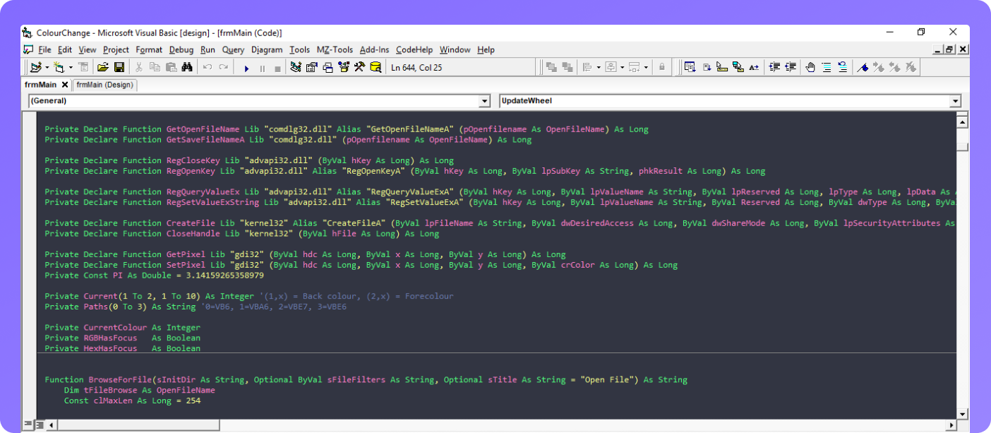 Visual Basic 6 Theme Preview