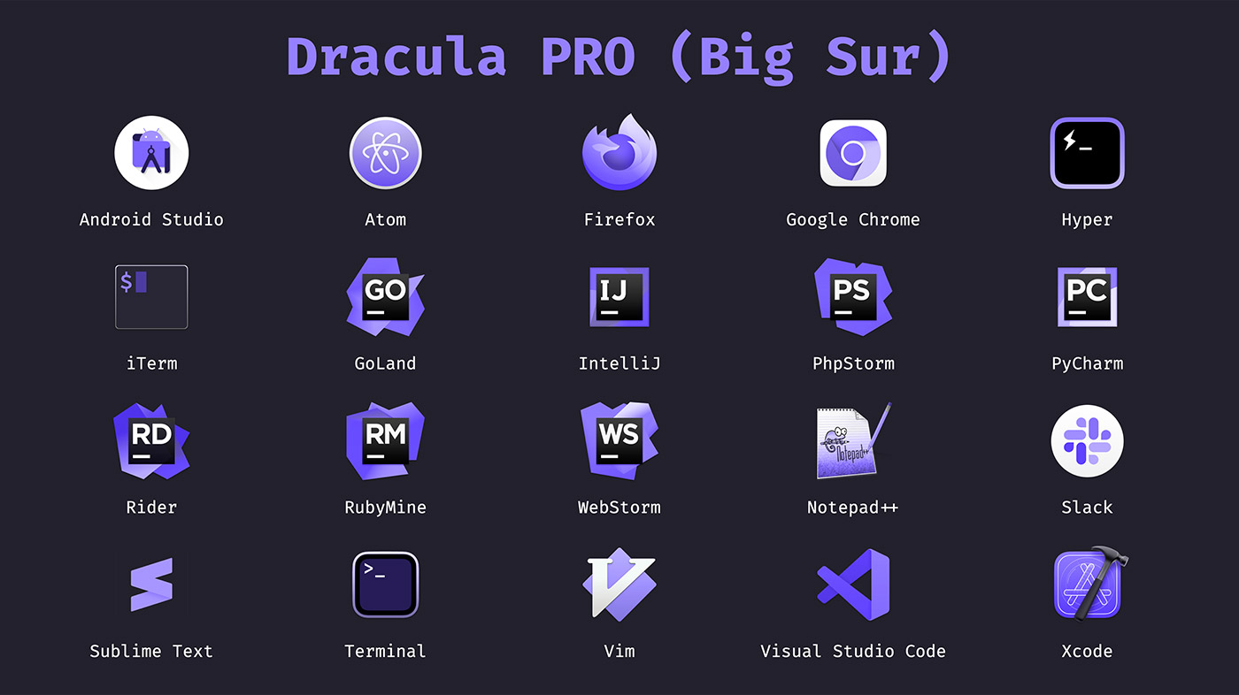 Dracula Pro Icons (Big Sur)
