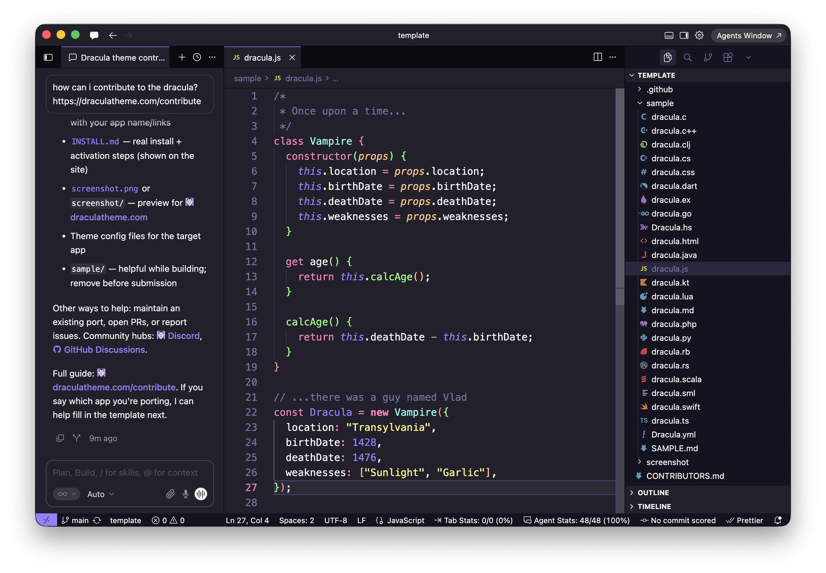 Visual Studio Code - Pro theme preview